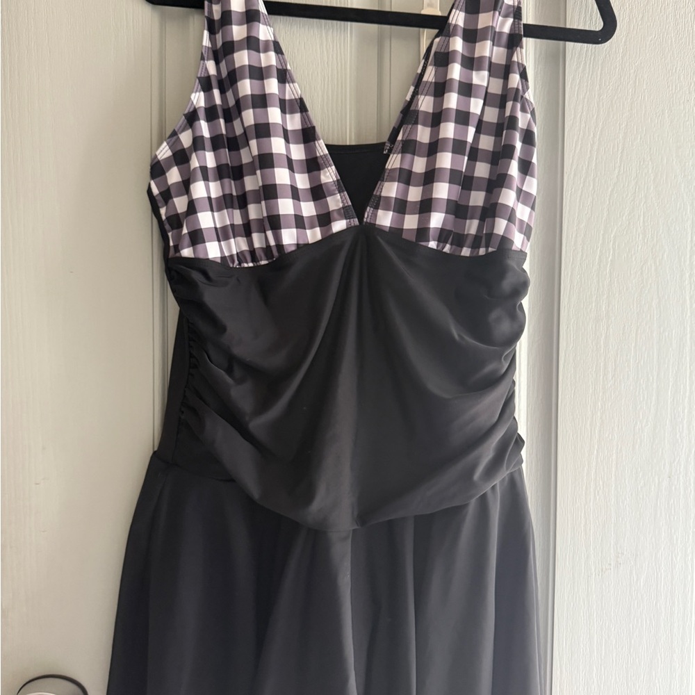 Black and White Checkered Kids One Piece